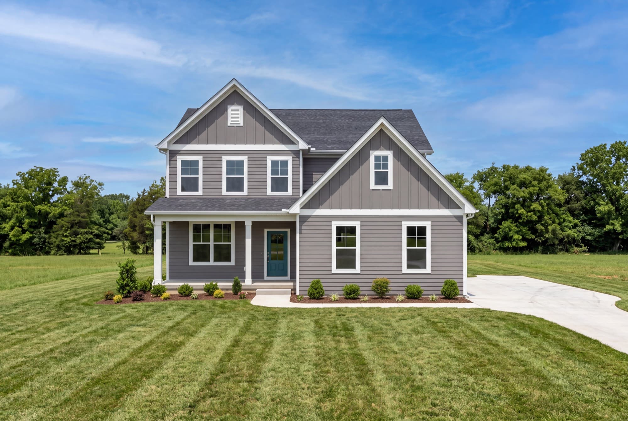Conceptual visualization of The Ash A Side-Entry on an open homesite